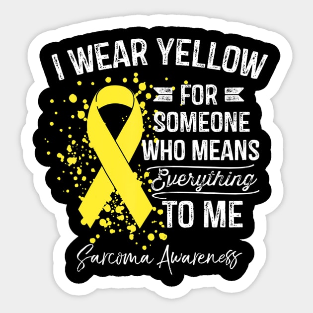 I Wear Yellow Shirt Sarcoma Cancer Yellow Ribbon Awareness Sticker by LaurieAndrew